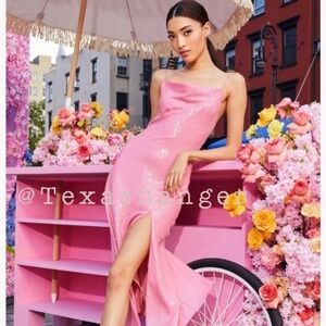 NWT Alice + Olivia Harmony Sequined Midi Dress Size 2 English Rose